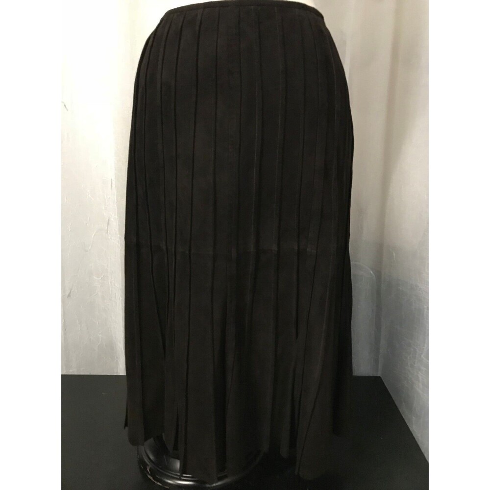 Lafayette 148 New York Women's Skirt Brown Suede Size 8 - Picture 3 of 4